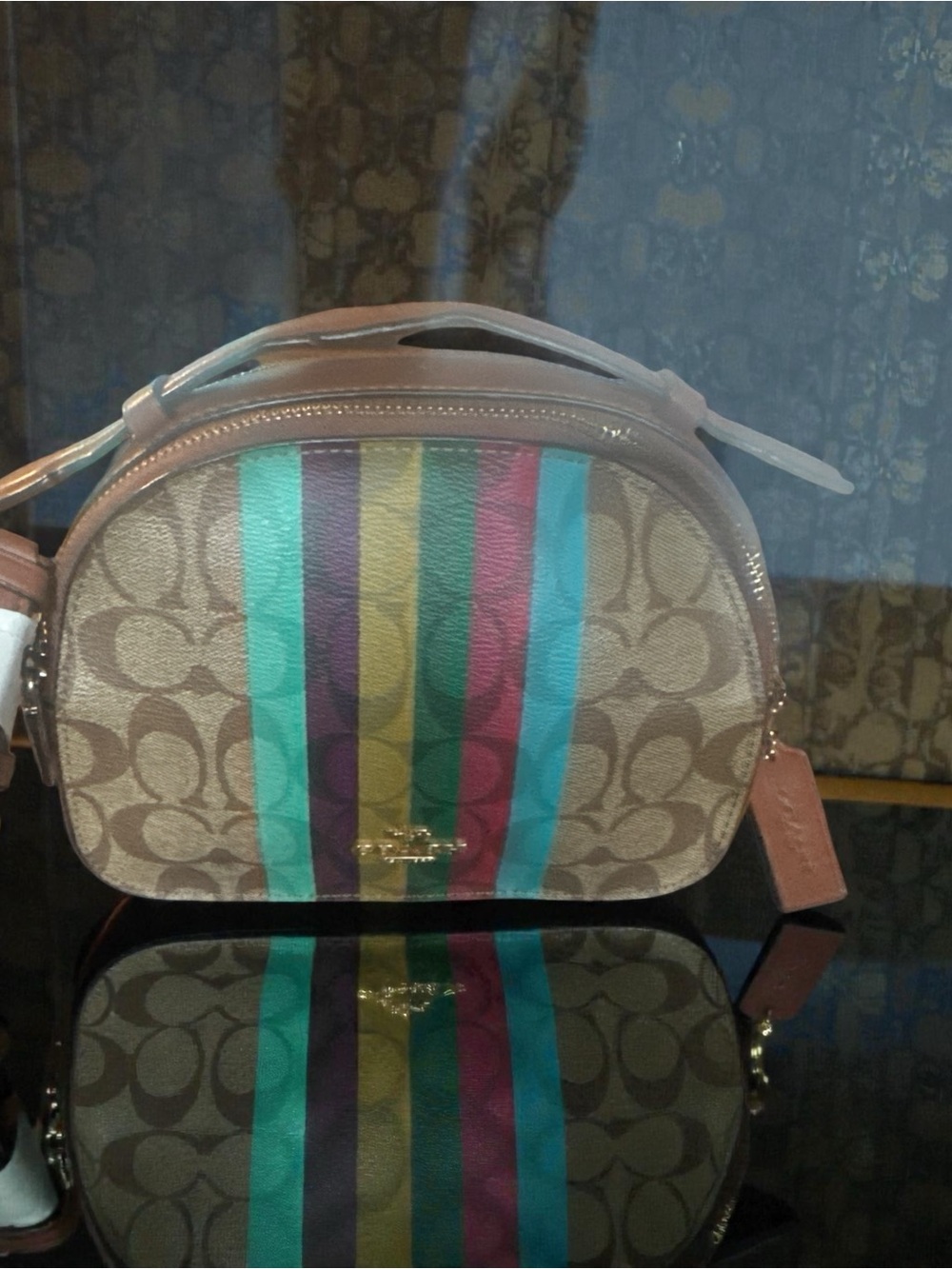 Coach C5642 Serena Satchel in Signature Canvas w/stripe. EUC - Picture 3 of 10